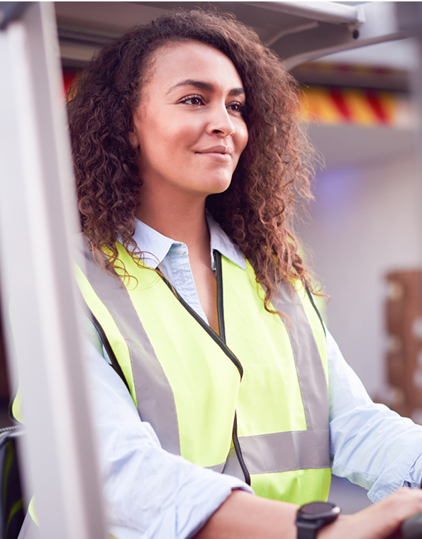 Woman Wearing Hi Vis Safety Workwear for UV Printed Custom Branded Workwear design