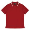 CBWM: Custom Men's Polo Striped Collar Shirt Printing & Embroidery – PORTSEA Red White -Front