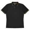CBWM: Polo Shirt - Cottesloe Black-Gold Front for UV Printing and Embroidery designs