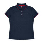 CBWM: Polo Shirt - Cottesloe Navy-Red Front for UV Printing and Embroidery designs