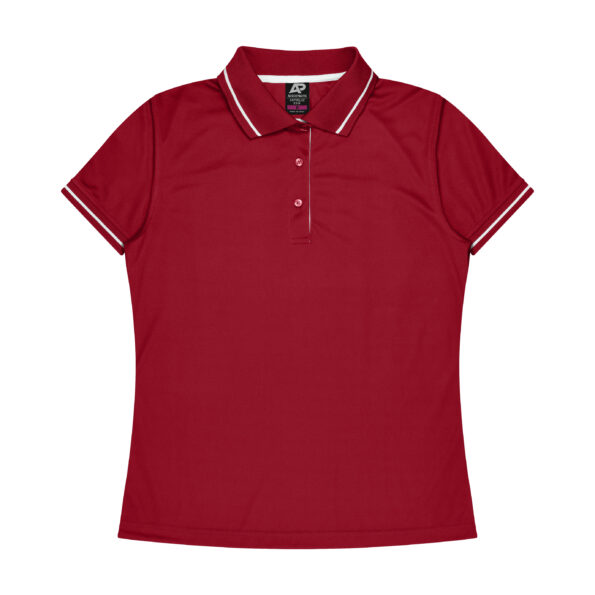 CBWM: Polo Shirt - Cottesloe Red-White Front for UV Printing and Embroidery designs