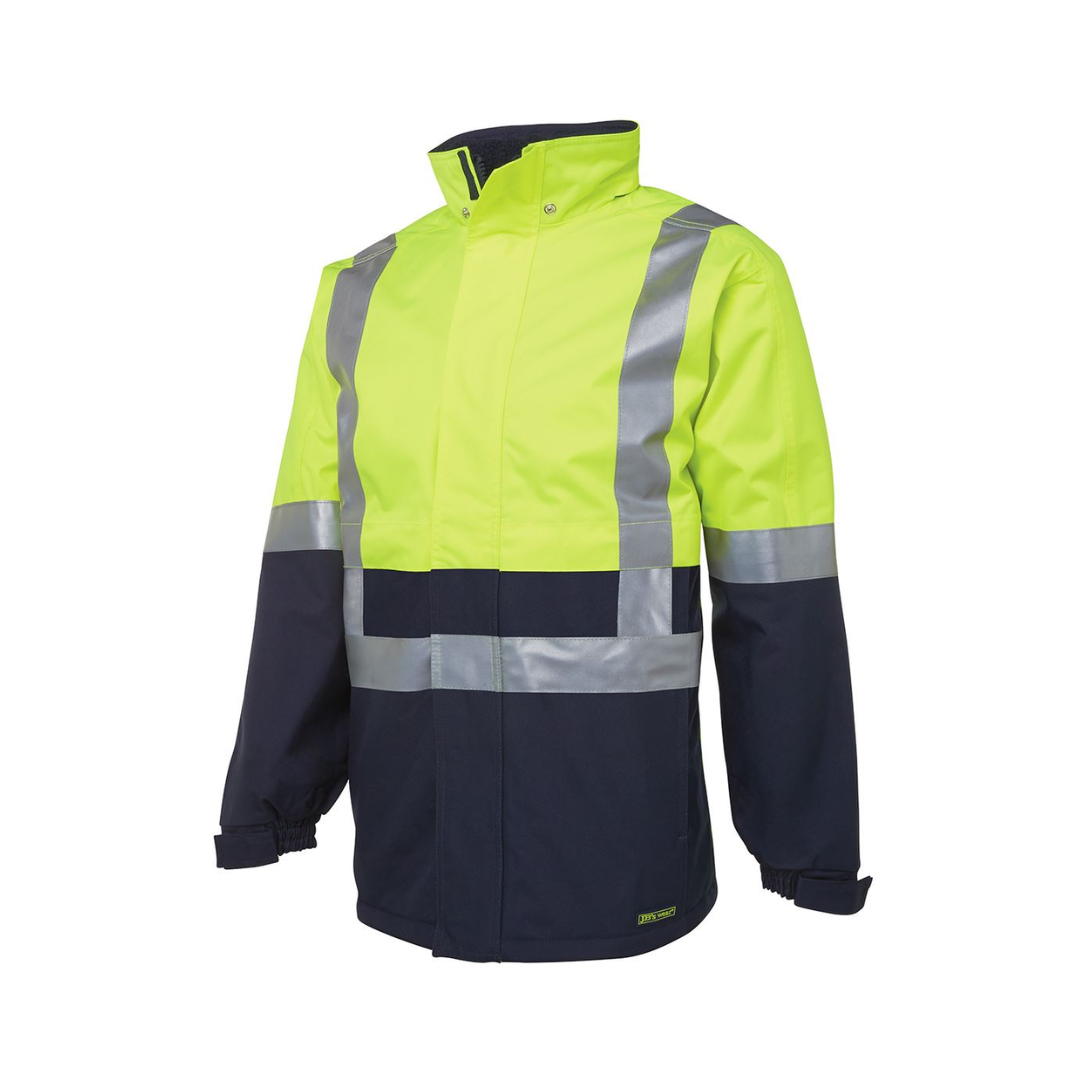 Men's Hi Vis jacket showcasing heat transfer printing for enhanced safety