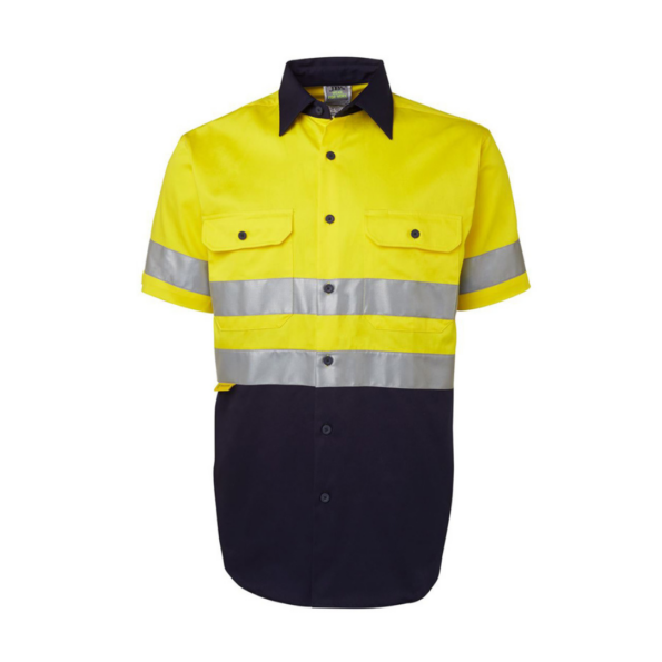 CBWM Men's Hi Vis Softshell Short Sleeve sample product for heat transfer vinyl stripe design
