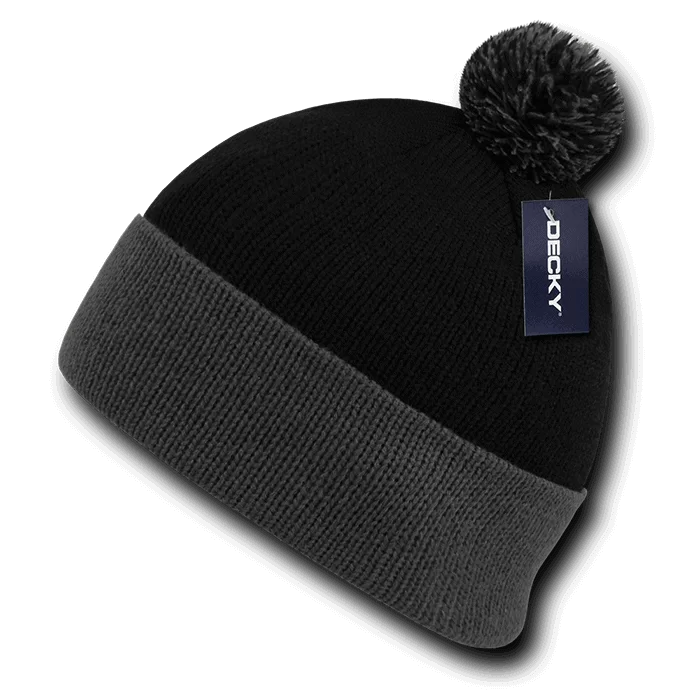 CBWM's Athletic Pom Pom Beanie sample product for custom embroidery service