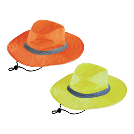 Custom Branded's custom Hi Vis Wide Brim hats sample product for embroidery service