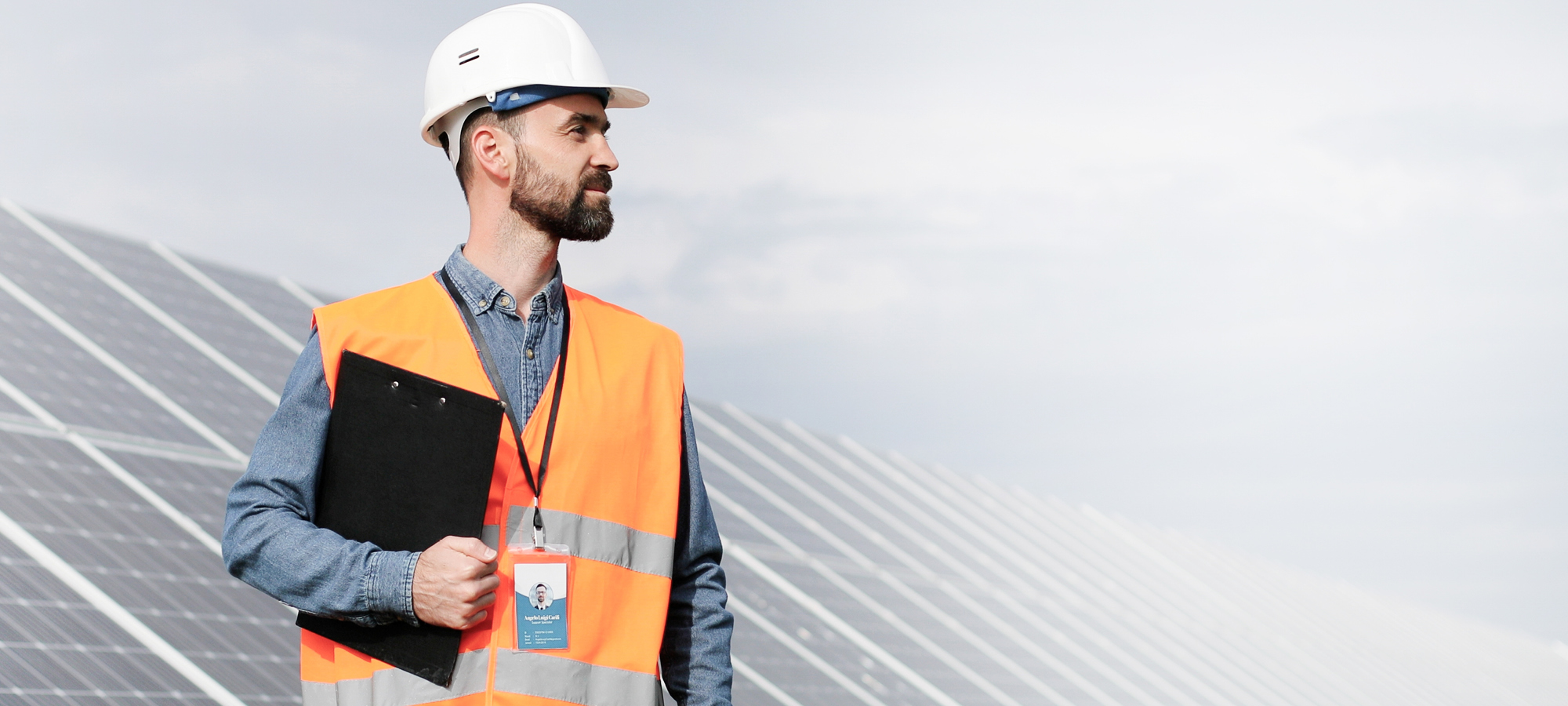 Printed heat transfer method was used on man's hi vis safety workwear
