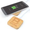 Wood Portable Powerbank with logo in heat transfer vinyl and UV print