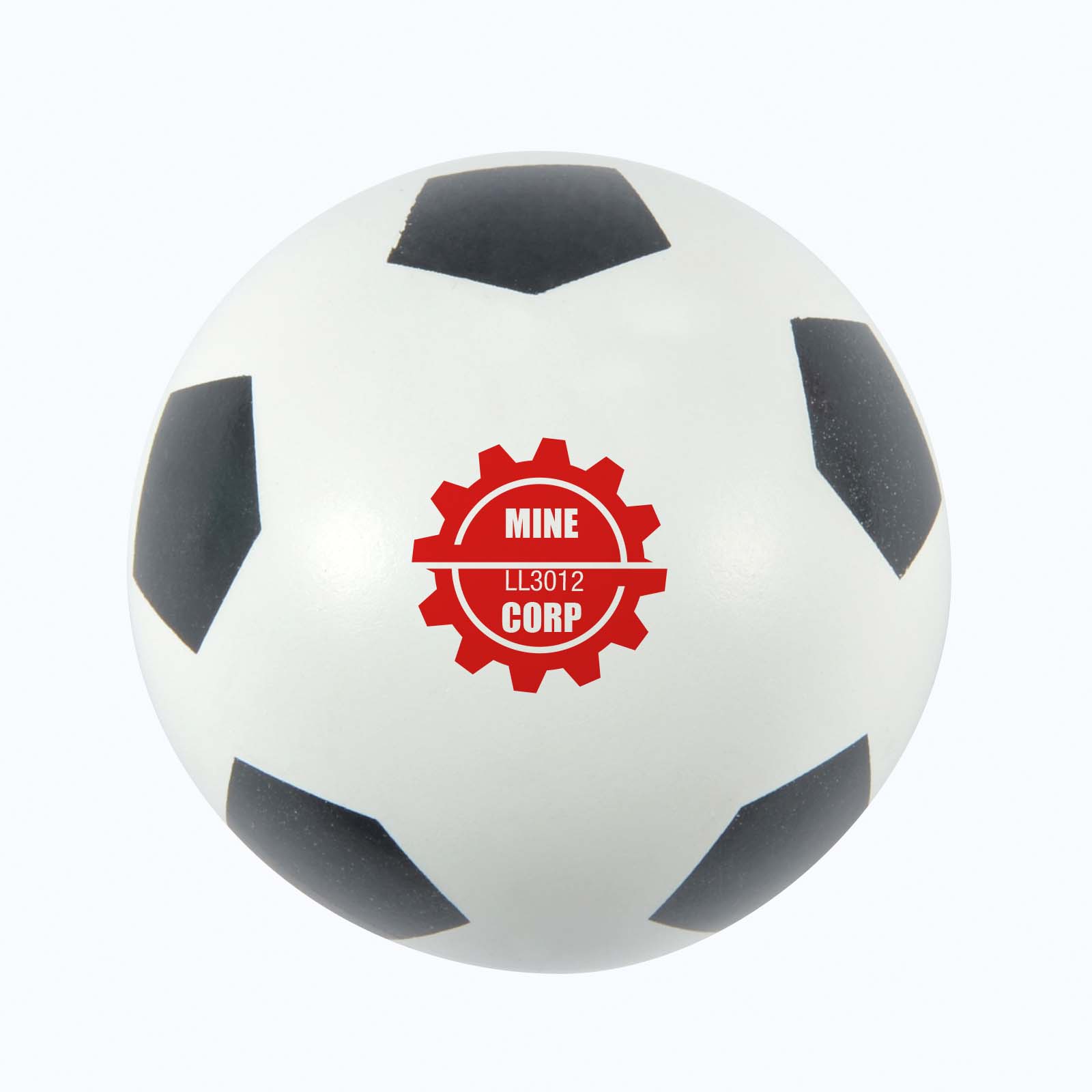 Soccer ball displaying logo in heat transfer vinyl and UV printing