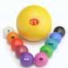 A colorful ball with logo in heat transfer vinyl and UV printing
