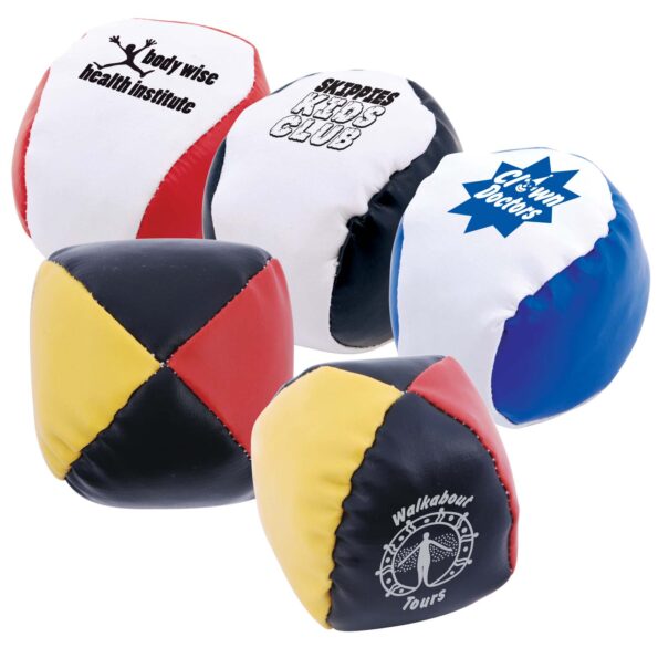 Promotional balls with vinyl heat transfer, screen and UV printing