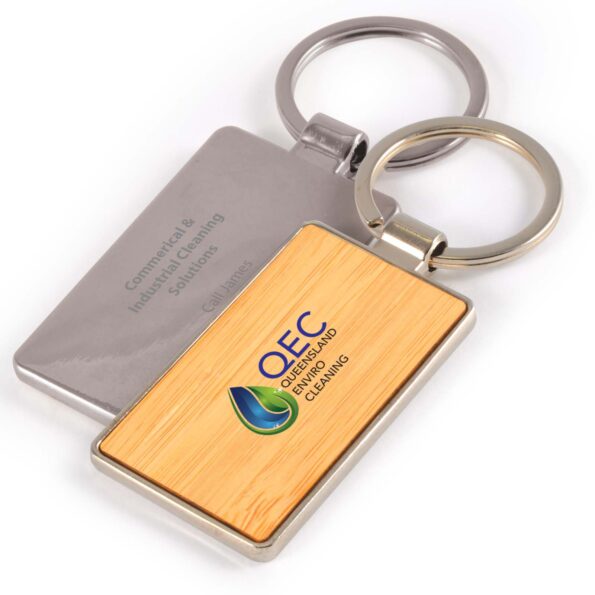 Keychains with logo in heat transfer vinyl & UV print