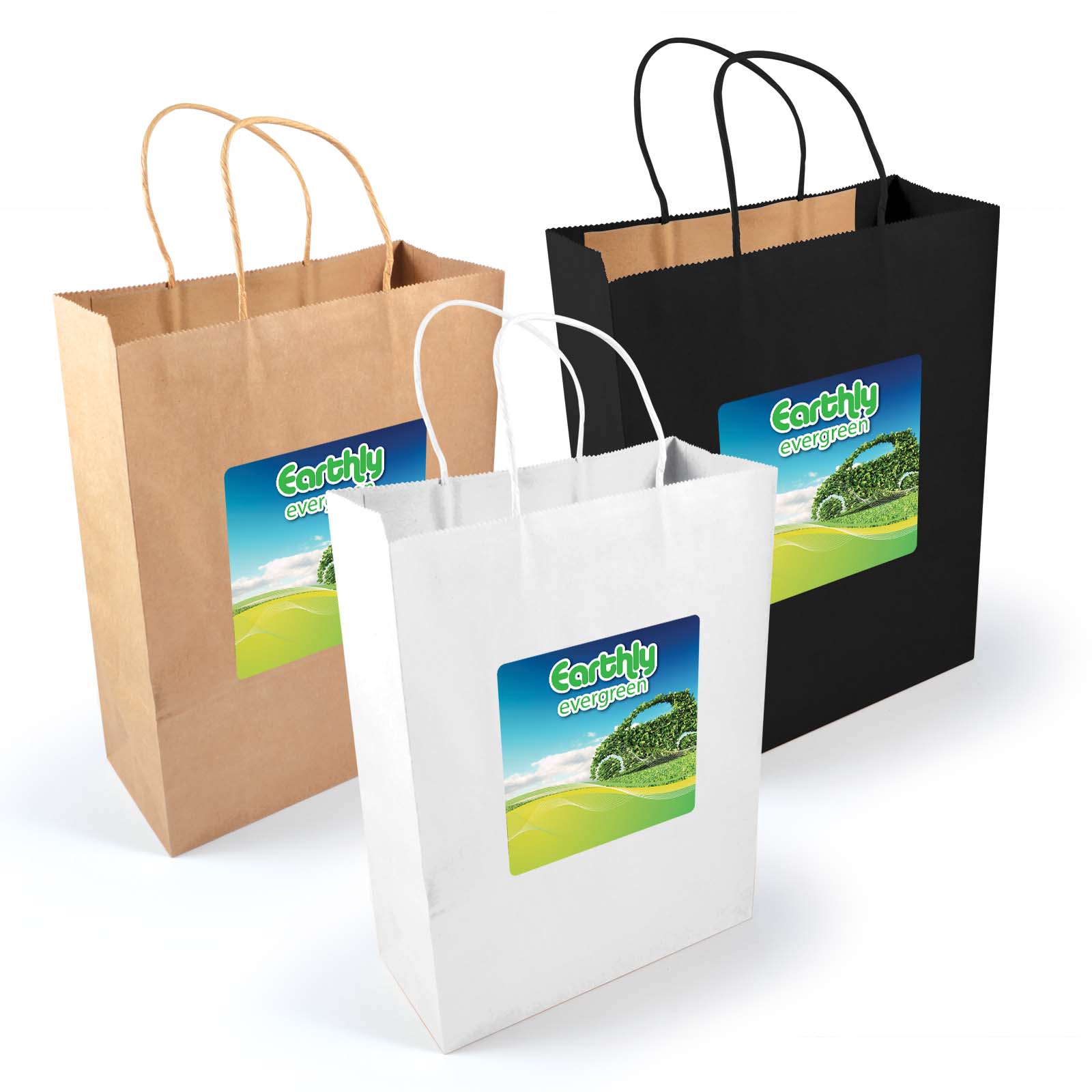Custom branded Paper Bags Featuring Heat Transfer Vinyl Printing