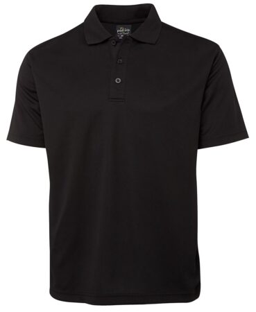 Podium S/S Poly Polo - Black- sample product for embroidery patches for t shirts in Perth
