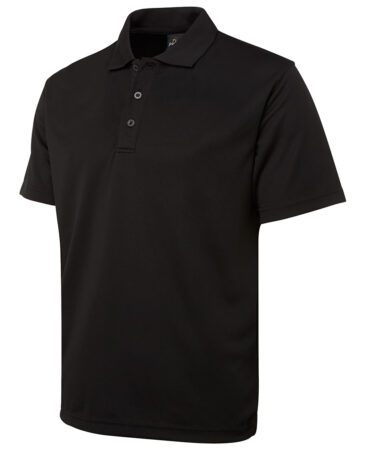 Podium S/S Poly Polo - Black- sample product for embroidery patches for t shirts in Perth