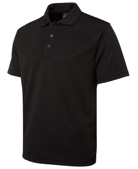 Podium S/S Poly Polo - Black- sample product for embroidery patches for t shirts in Perth