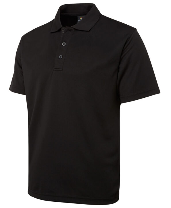 Podium S/S Poly Polo - Black- sample product for embroidery patches for t shirts in Perth