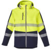 ZJ453_Syzmik Unisex Streetworx 2 In 1 Stretch Softshell Jacket - Navy/Yellow