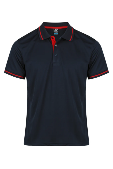 Aussie Pacific Cottesloe Mens Polos Navy Red Front