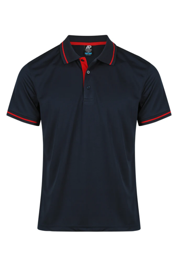 Aussie Pacific Cottesloe Mens Polos Navy Red Front
