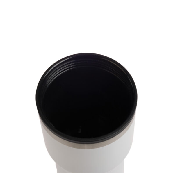 LL6944_InsideofCup White Logoline Faith Steel Tumbler