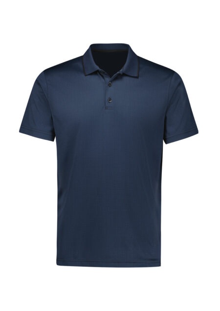 P412MS_Product_CarbonBlue_01 Biz Collection Mens Echo Short Sleeve Polo