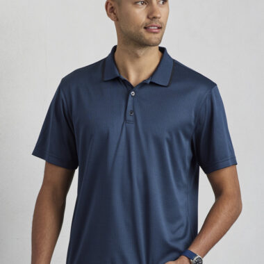 P412MS_Talent_CarbonBlue_01_Biz Collection Mens Echo Short Sleeve Polo