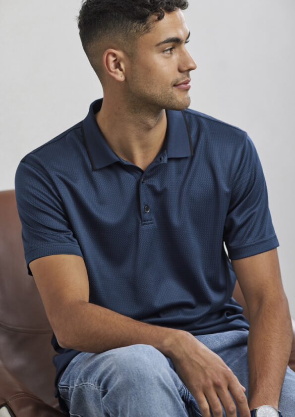 P412MS_Talent_CarbonBlue_03_Biz Collection Mens Echo Short Sleeve Polo