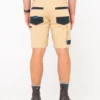 T24-WKM400-Rusty Tr400 9 Pocket Stretch Short Khaki Back