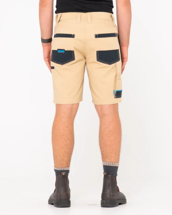 T24-WKM400-Rusty Tr400 9 Pocket Stretch Short Khaki Back