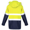 ZJ357_Syzmik Mens Hi Vis Ultralite Waterproof Jacket Yellow Navy Black