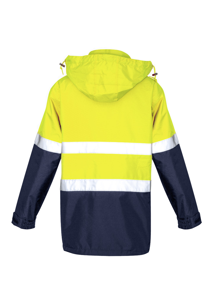 ZJ357_Syzmik Mens Hi Vis Ultralite Waterproof Jacket Yellow Navy Black