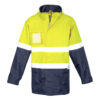 ZJ357_Syzmik Mens Hi Vis Ultralite Waterproof Jacket Yellow Navy Front