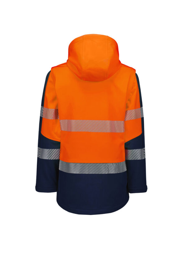 ZJ753_Orange_Navy_Syzmik Womens Streetworx 2 In 1 Stretch Softshell Jacket BK