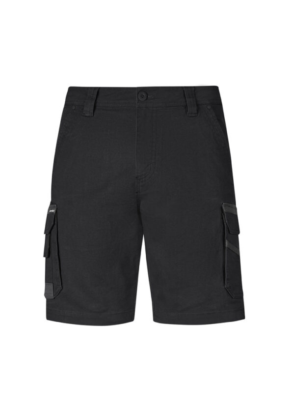 ZS822_Black_Syzmik Mens Streetworx Heritage Short Fr