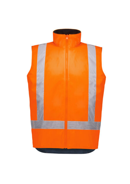 ZV228_Product_Orange_Syzmik Unisex Hi Vis Waterproof Reversible Vest