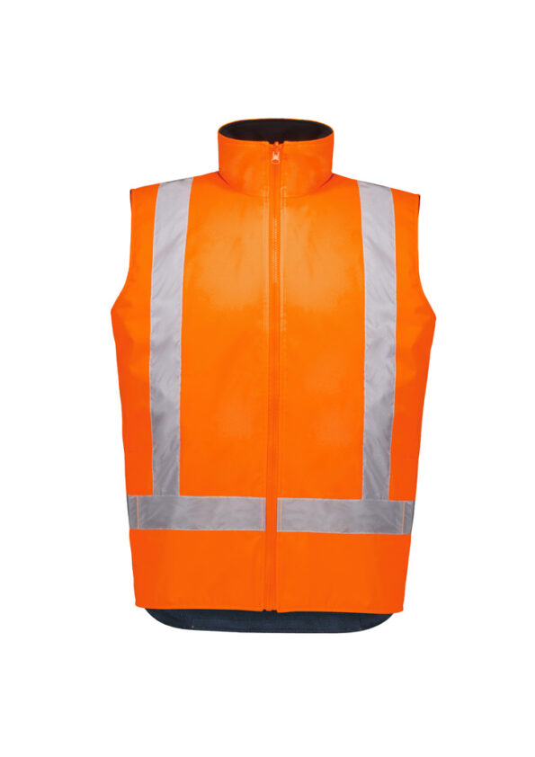 ZV228_Product_Orange_Syzmik Unisex Hi Vis Waterproof Reversible Vest