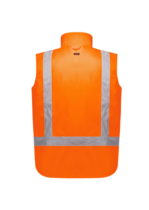 ZV228_Product_Orange_Syzmik Unisex Hi Vis Waterproof Reversible Vest Bk
