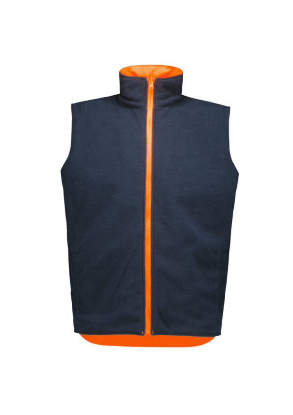 ZV228_Product_Orange_Syzmik Unisex Hi Vis Waterproof Reversible Vest Rev
