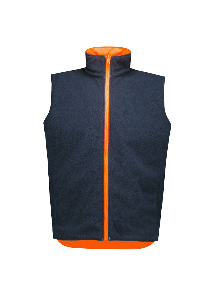 ZV228_Product_Orange_Syzmik Unisex Hi Vis Waterproof Reversible Vest Rev