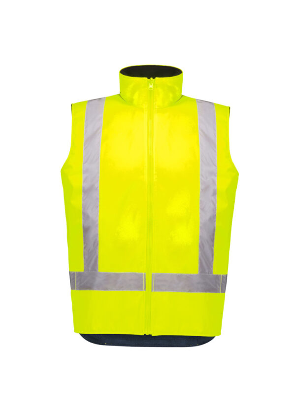 ZV228_Product_Yellow_Syzmik Unisex Hi Vis Waterproof Reversible Vest Fr