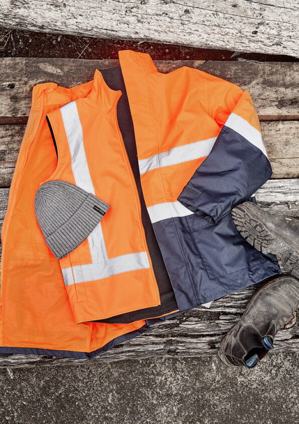 ZV228_Talent_Orange_Syzmik Unisex Hi Vis Waterproof Reversible Vest FV