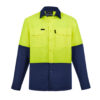 ZW468_Yellow_Navy_Syzmik Mens Rugged Cooling Hi Vis Segmented Tape Long Sleeve Shirt Fr ZW468_Yellow_Navy_Syzmik Mens Rugged Cooling Hi Vis Segmented Tape Long Sleeve Shirt Fr