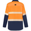 ZW470_Orange_Navy_Syzmik Mens Hi Vis Outdoor Segmented Tape Long Sleeve Shirt Back