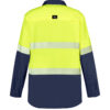 ZW470_Yellow_Navy_Syzmik Mens Hi Vis Outdoor Segmented Tape Long Sleeve Shirt Bk