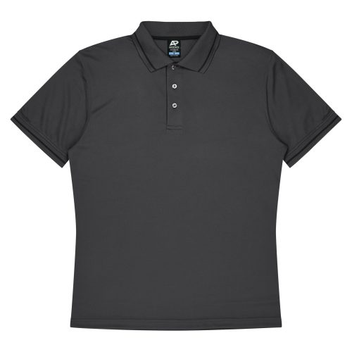 CBWM: Polo - Cottesloe Slate-Black Front for Shirt Printing and Embroidery needs