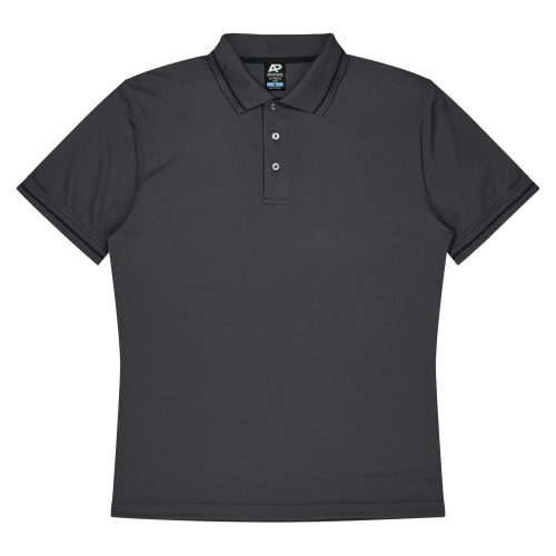 CBWM: Polo - Cottesloe Slate-Black Front for Shirt Printing and Embroidery needs
